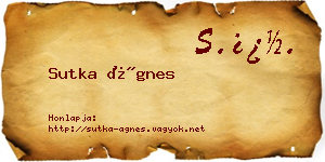 Sutka Ágnes névjegykártya