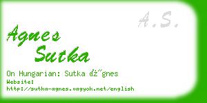 agnes sutka business card